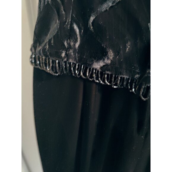 Scott McClintock Black Beaded Velour Sleeveless Maxi Dress W Back Slit 12 - Picture 6 of 8
